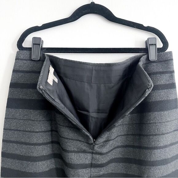 Banana Republic Mini Skirt Striped Charcoal Gray Wool Blend Women's 8 Lined - Picture 3 of 8